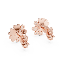 Bloomelle Half Pavé Half Polished Petal Lab Grown Diamond Earrings