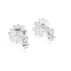 Bloomelle Half Pavé Half Polished Petal Lab Grown Diamond Earrings