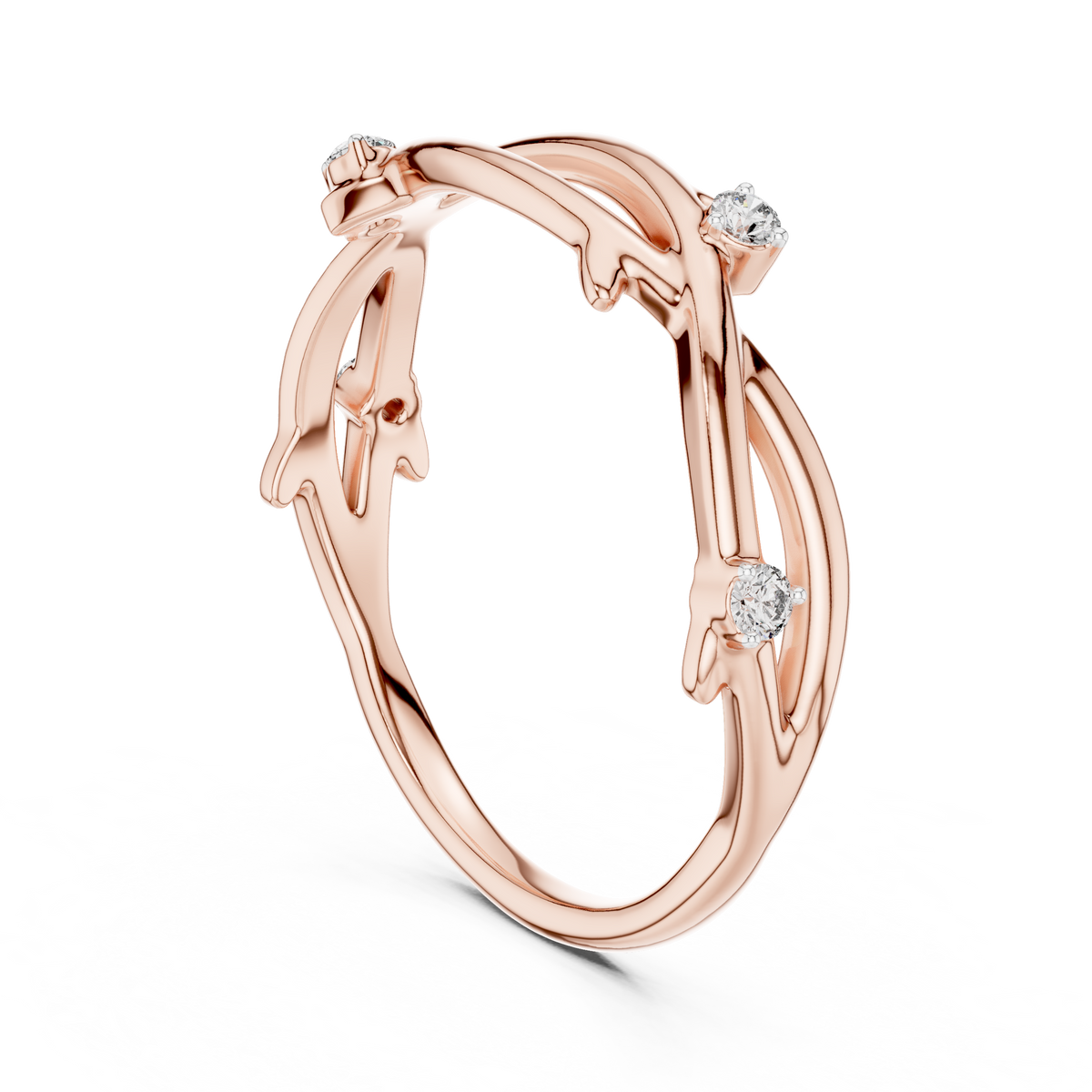 Verdelle Twisted Branch Lab Grown Diamond Ring
