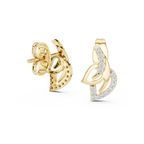 Foliane Twisted Leaf Ribbon Pavé Lab Grown Diamond Earrings