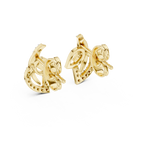 Foliane Twisted Leaf Ribbon Pavé Lab Grown Diamond Earrings