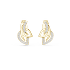 Foliane Twisted Leaf Ribbon Pavé Lab Grown Diamond Earrings