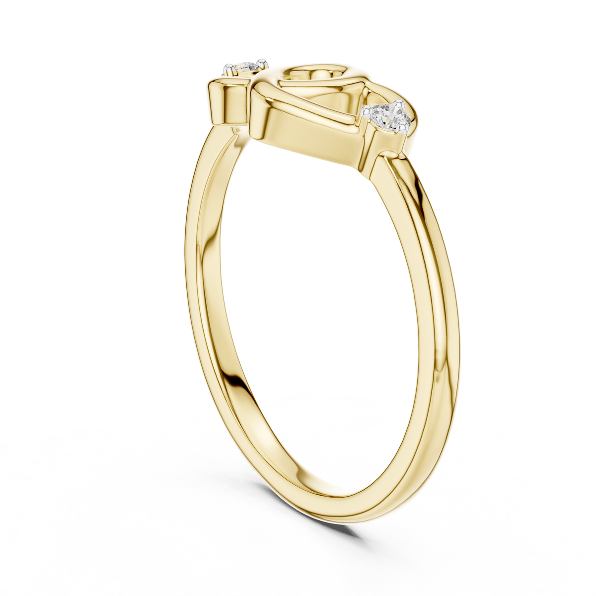 Entwyn Interlinked Twin Heart Lab Grown Diamond Ring
