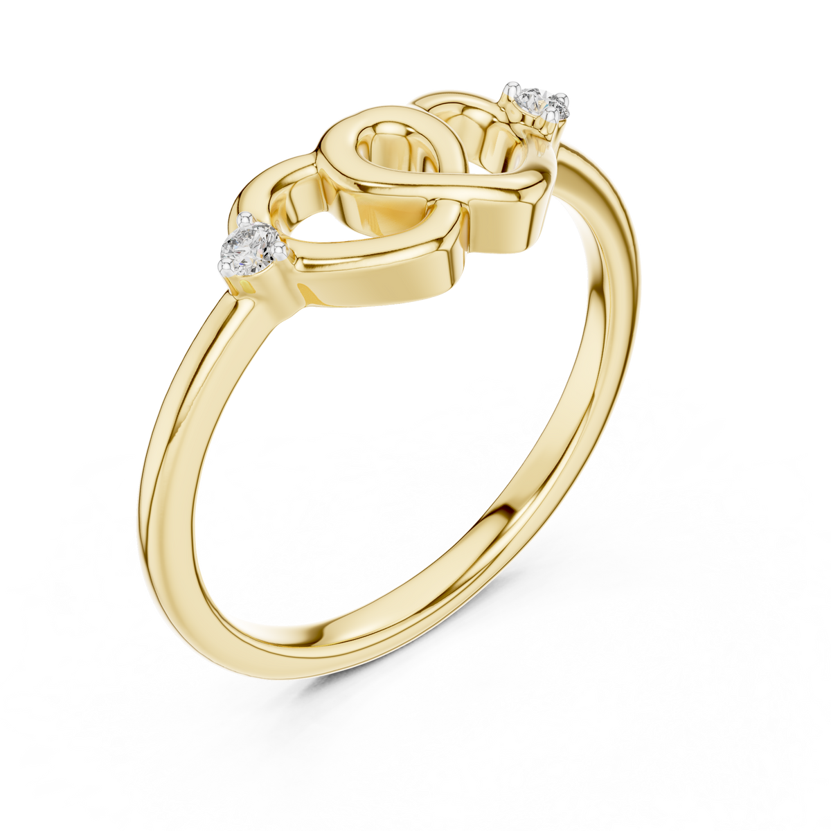 Entwyn Interlinked Twin Heart Lab Grown Diamond Ring