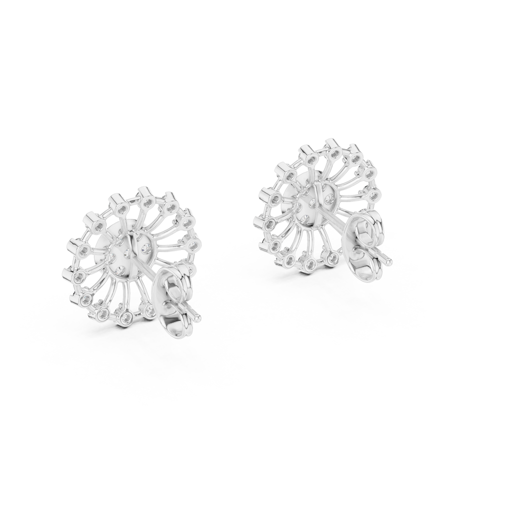 Solarelle Open Spoke Sunburst Cluster Lab Grown Diamond Earrings