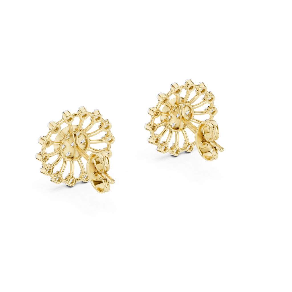 Solarelle Open Spoke Sunburst Cluster Lab Grown Diamond Earrings