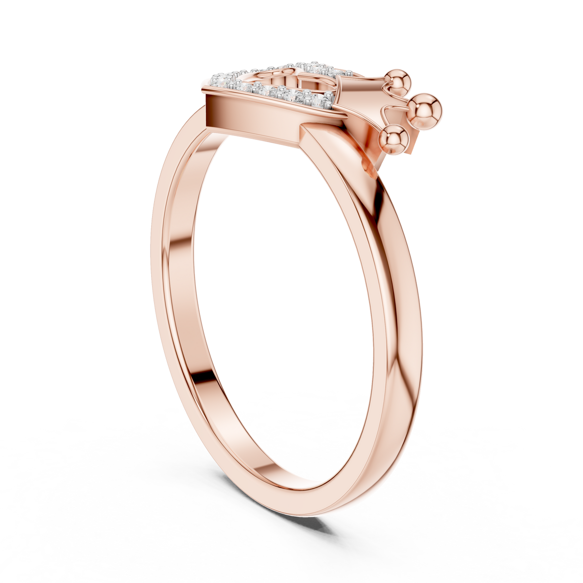 Coronelle Crown Heart Pavé Lab Grown Diamond Ring