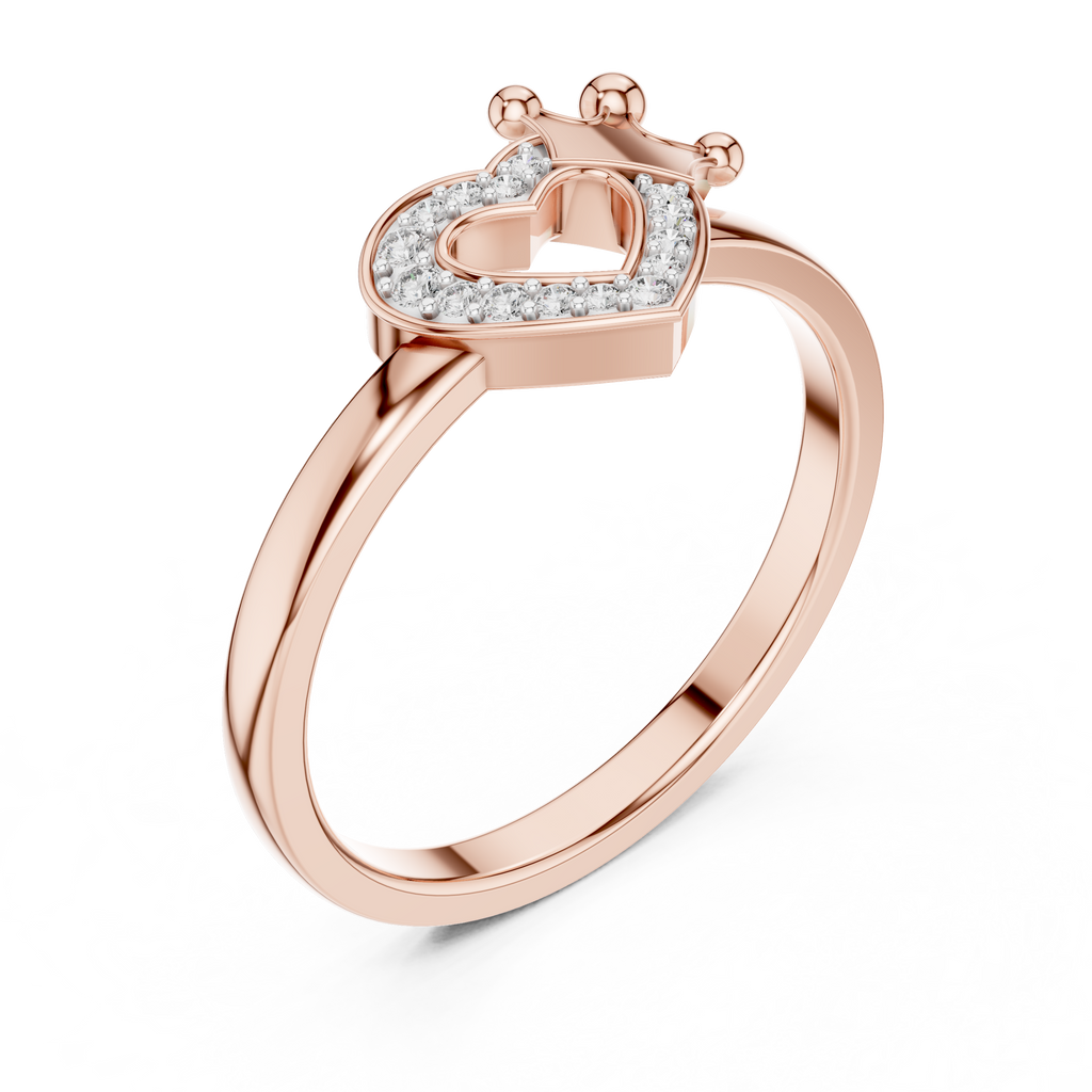 Coronelle Crown Heart Pavé Lab Grown Diamond Ring