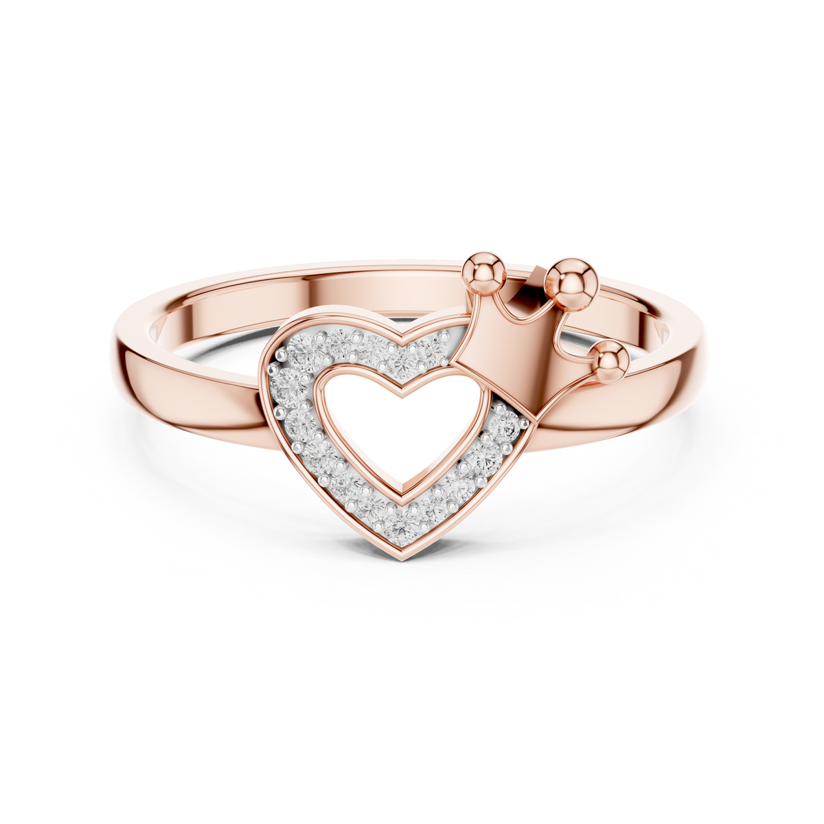 Coronelle Crown Heart Pavé Lab Grown Diamond Ring