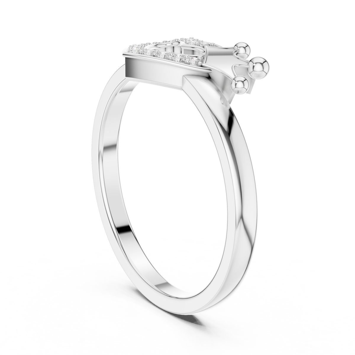 Coronelle Crown Heart Pavé Lab Grown Diamond Ring