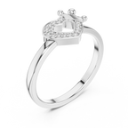 Coronelle Crown Heart Pavé Lab Grown Diamond Ring