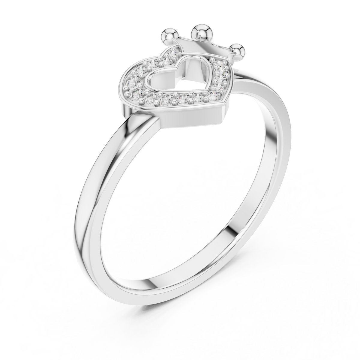 Coronelle Crown Heart Pavé Lab Grown Diamond Ring