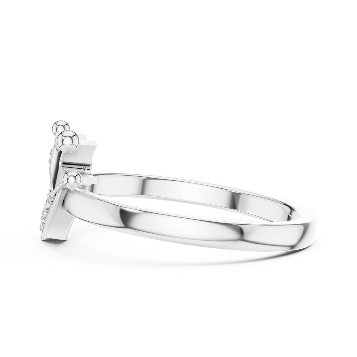 Coronelle Crown Heart Pavé Lab Grown Diamond Ring