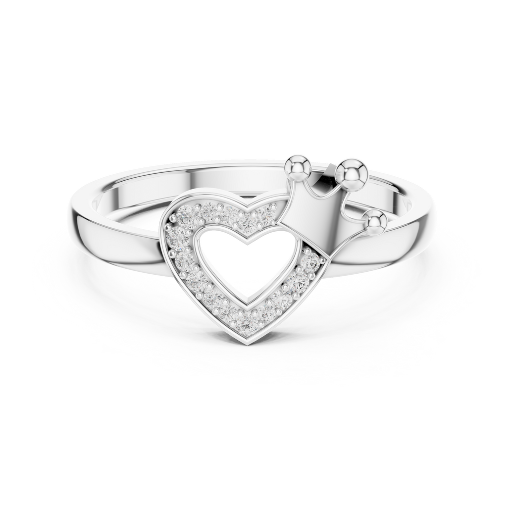 Coronelle Crown Heart Pavé Lab Grown Diamond Ring