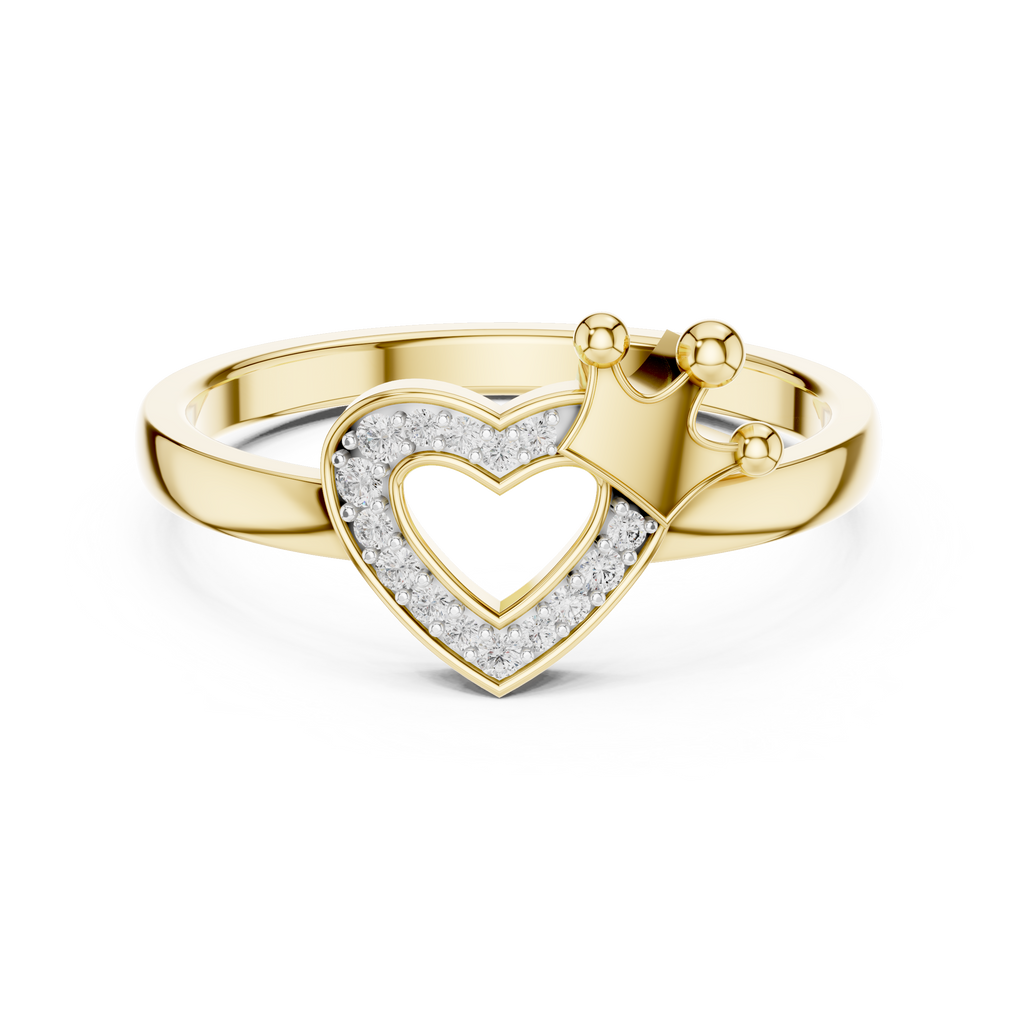 Coronelle Crown Heart Pavé Lab Grown Diamond Ring
