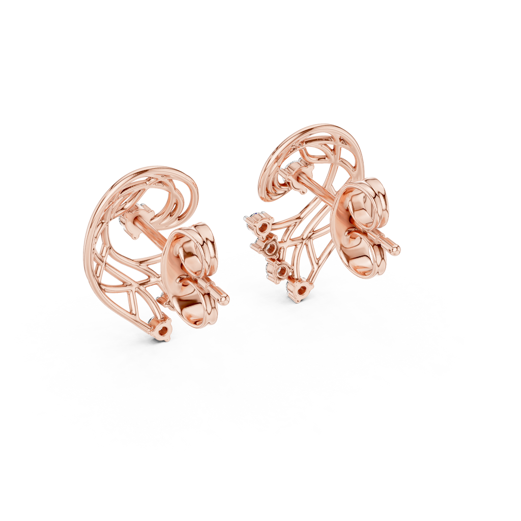 Fernelle Openwork Fern Leaf Lab Grown Diamond Earrings