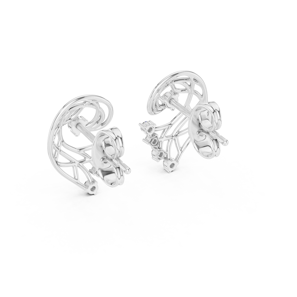 Fernelle Openwork Fern Leaf Lab Grown Diamond Earrings