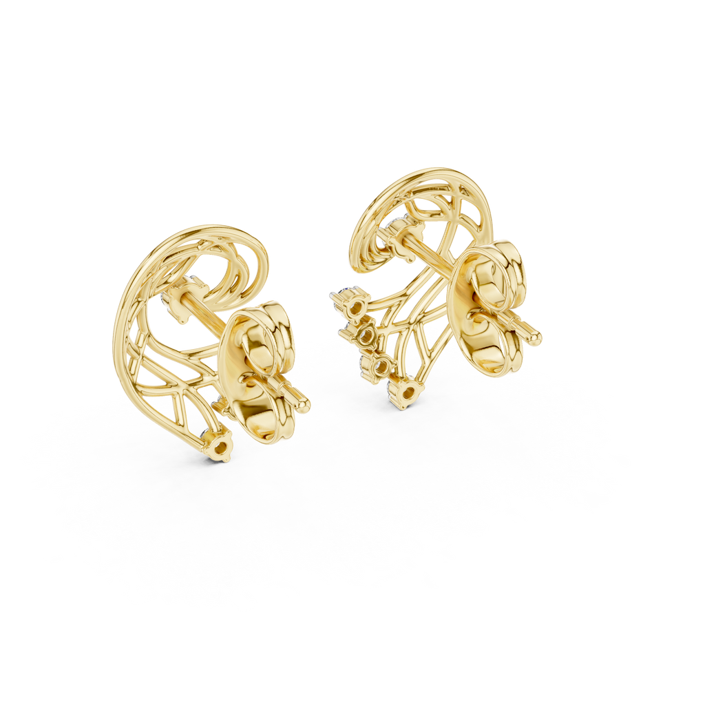 Fernelle Openwork Fern Leaf Lab Grown Diamond Earrings