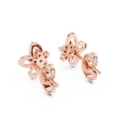 Anthelle Diamond Cluster Open Petal Flower Lab Grown Diamond Stud Earrings