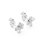 Anthelle Diamond Cluster Open Petal Flower Lab Grown Diamond Stud Earrings