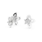 Anthelle Diamond Cluster Open Petal Flower Lab Grown Diamond Stud Earrings