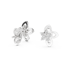 Anthelle Diamond Cluster Open Petal Flower Lab Grown Diamond Stud Earrings