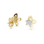 Anthelle Diamond Cluster Open Petal Flower Lab Grown Diamond Stud Earrings