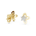 Anthelle Diamond Cluster Open Petal Flower Lab Grown Diamond Stud Earrings