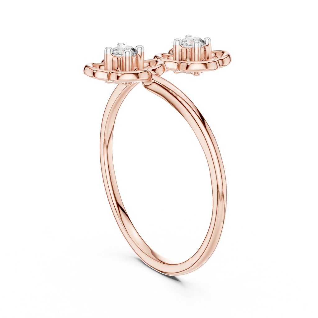Sakurelle Twin Blossom Two Stone Lab Grown Diamond Ring