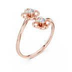 Sakurelle Twin Blossom Two Stone Lab Grown Diamond Ring