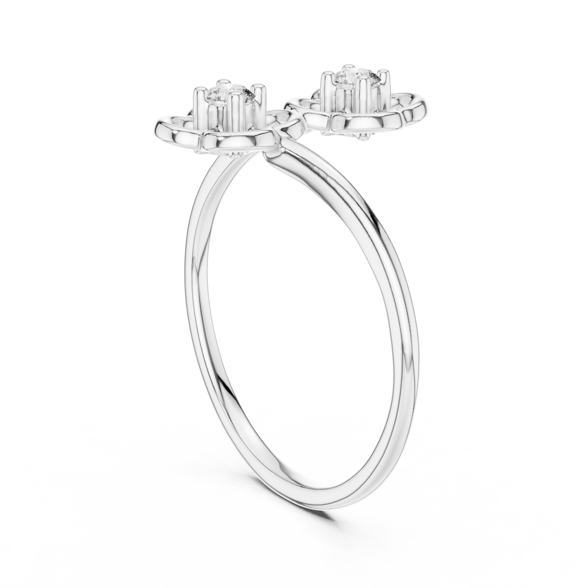 Sakurelle Twin Blossom Two Stone Lab Grown Diamond Ring