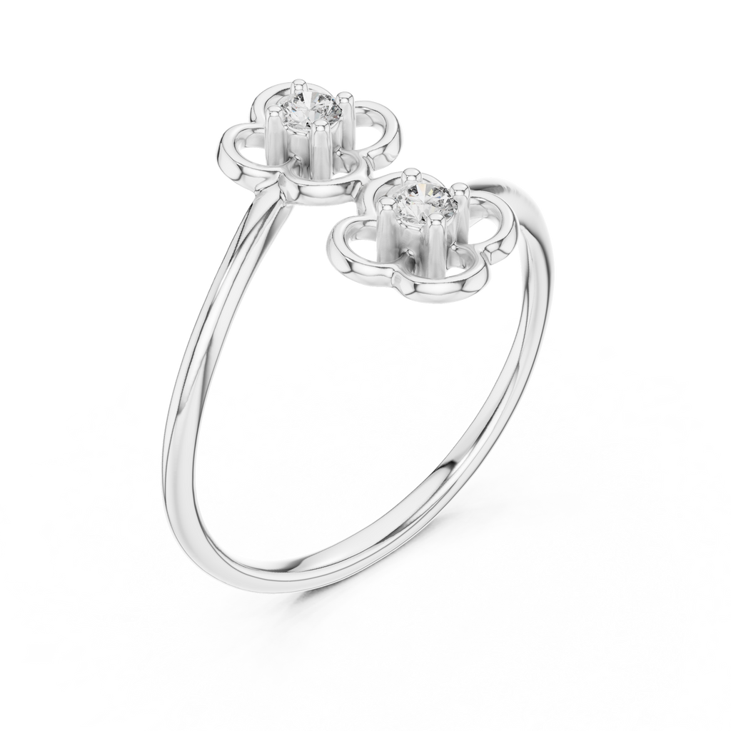 Sakurelle Twin Blossom Two Stone Lab Grown Diamond Ring