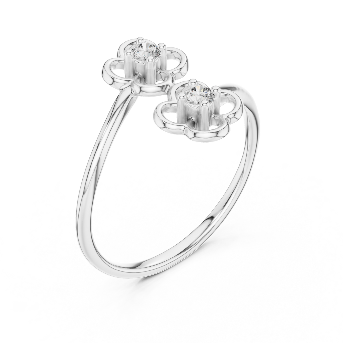 Sakurelle Twin Blossom Two Stone Lab Grown Diamond Ring