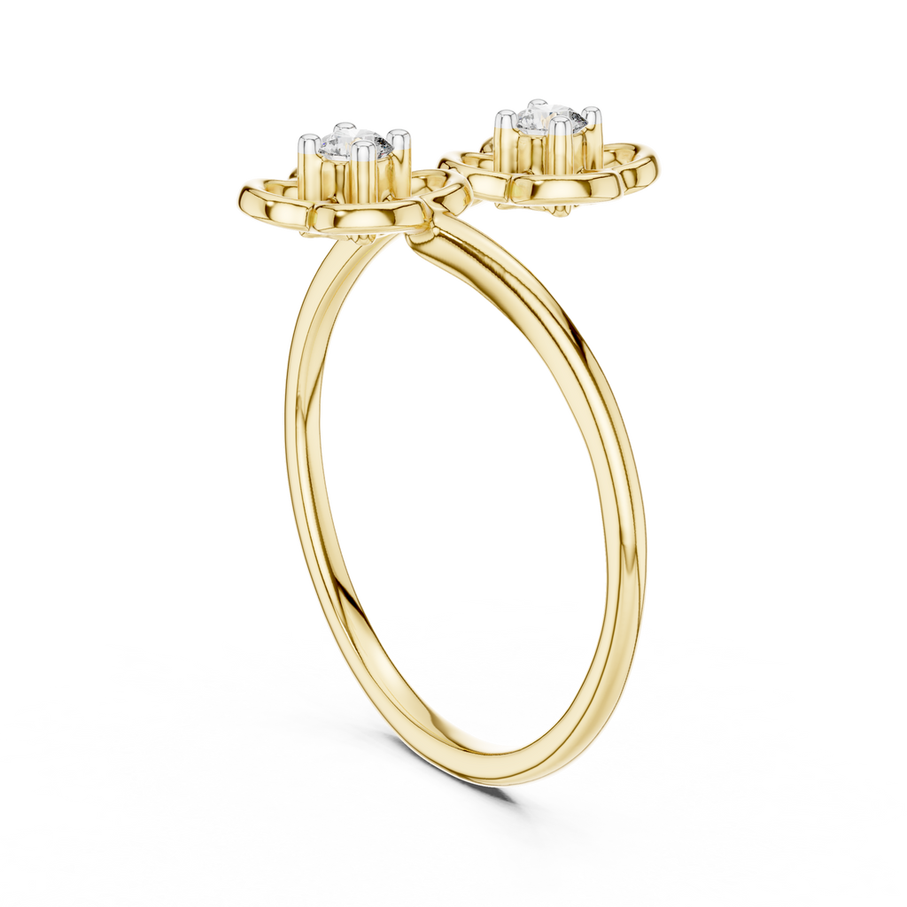 Sakurelle Twin Blossom Two Stone Lab Grown Diamond Ring