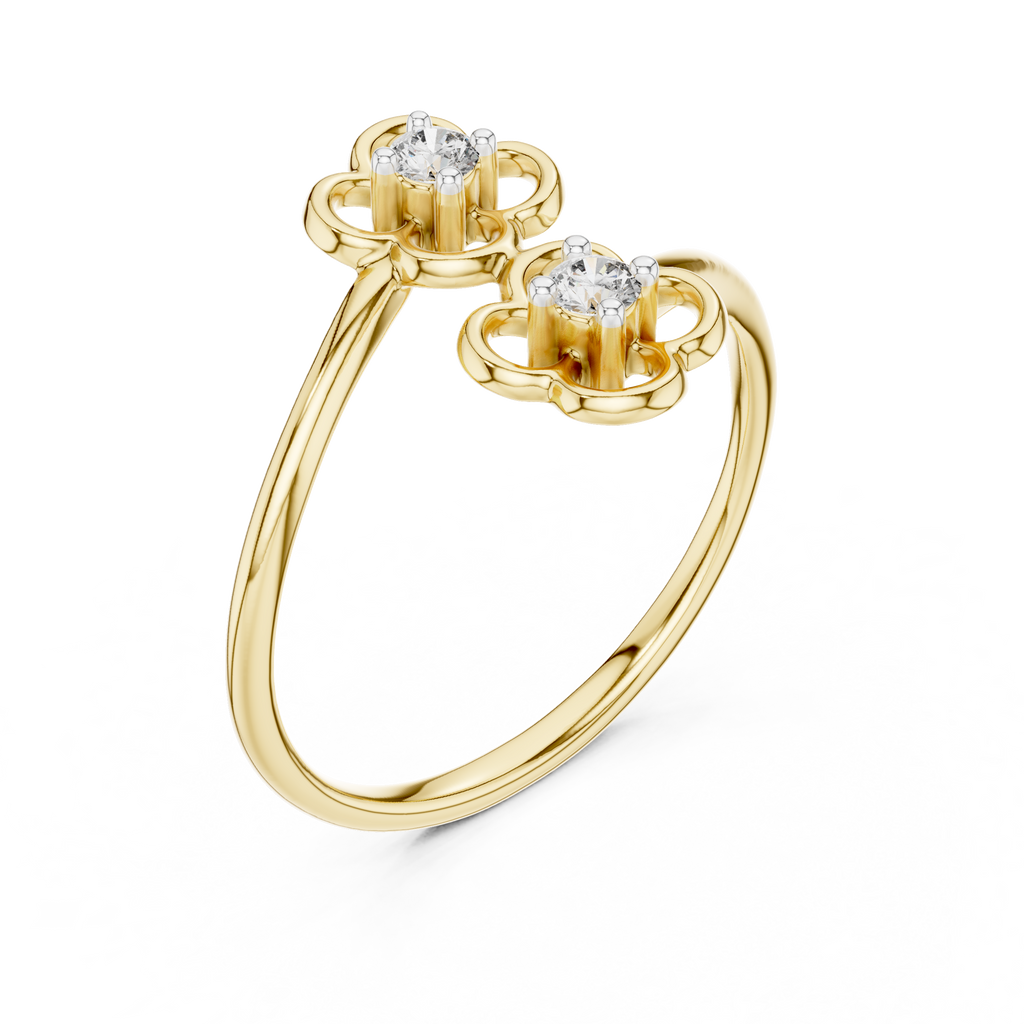 Sakurelle Twin Blossom Two Stone Lab Grown Diamond Ring