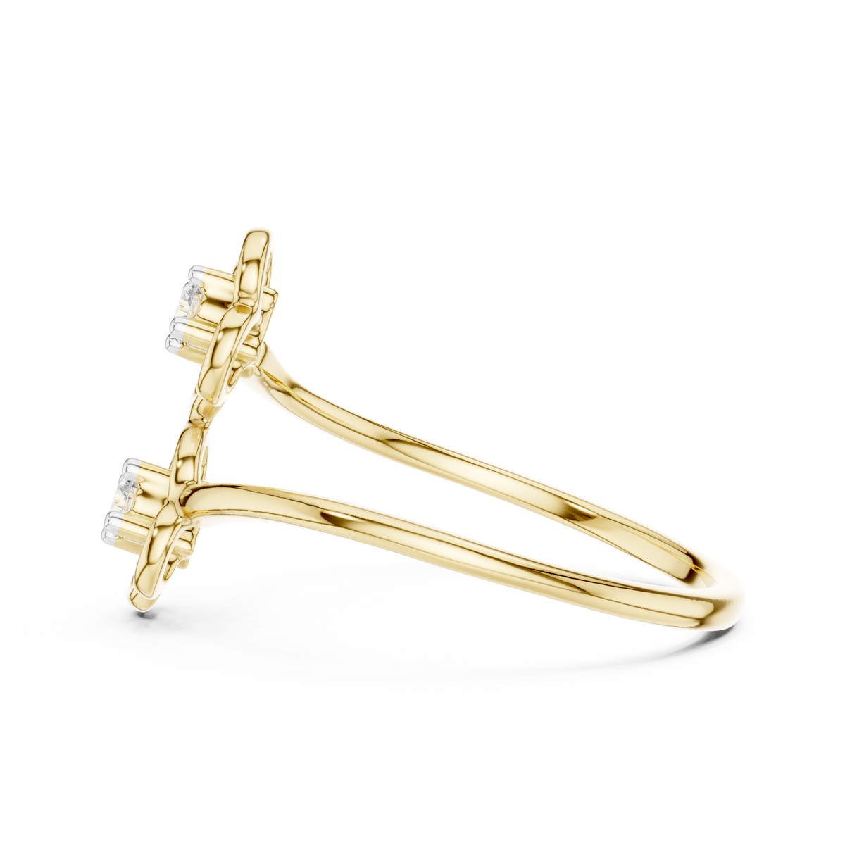 Sakurelle Twin Blossom Two Stone Lab Grown Diamond Ring