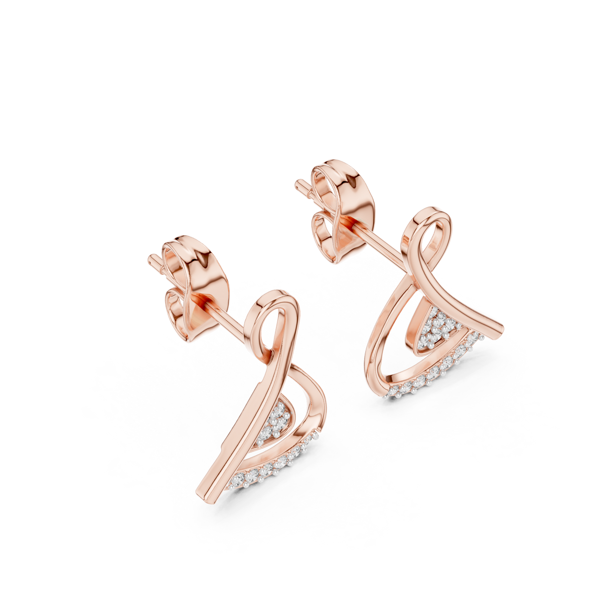 Nastrelle Looped Ribbon Pavé Lab Grown Diamond Earrings