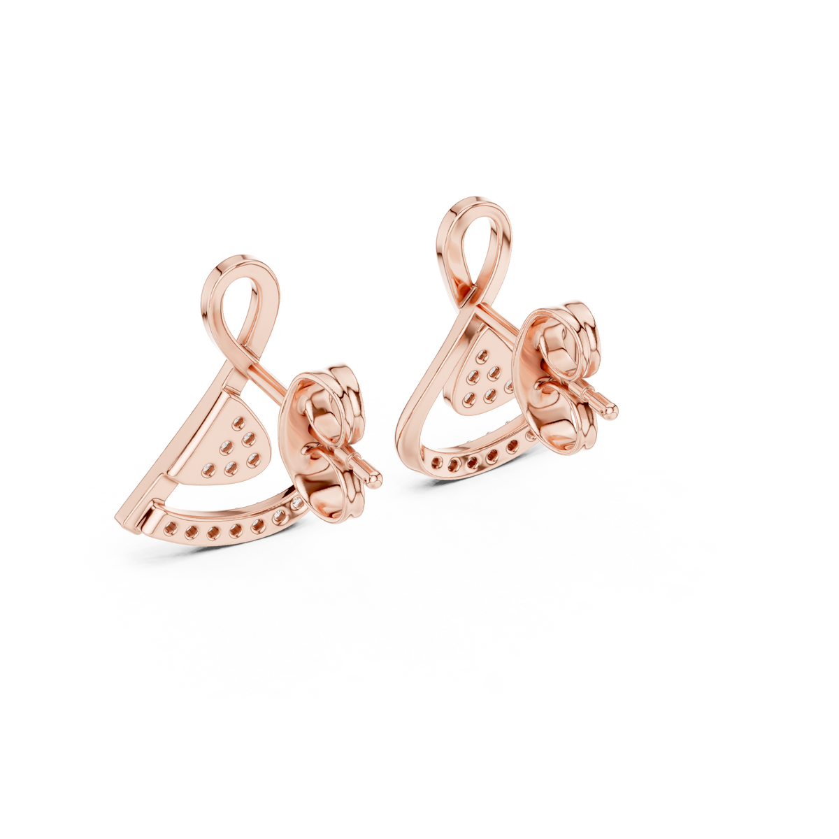 Nastrelle Looped Ribbon Pavé Lab Grown Diamond Earrings