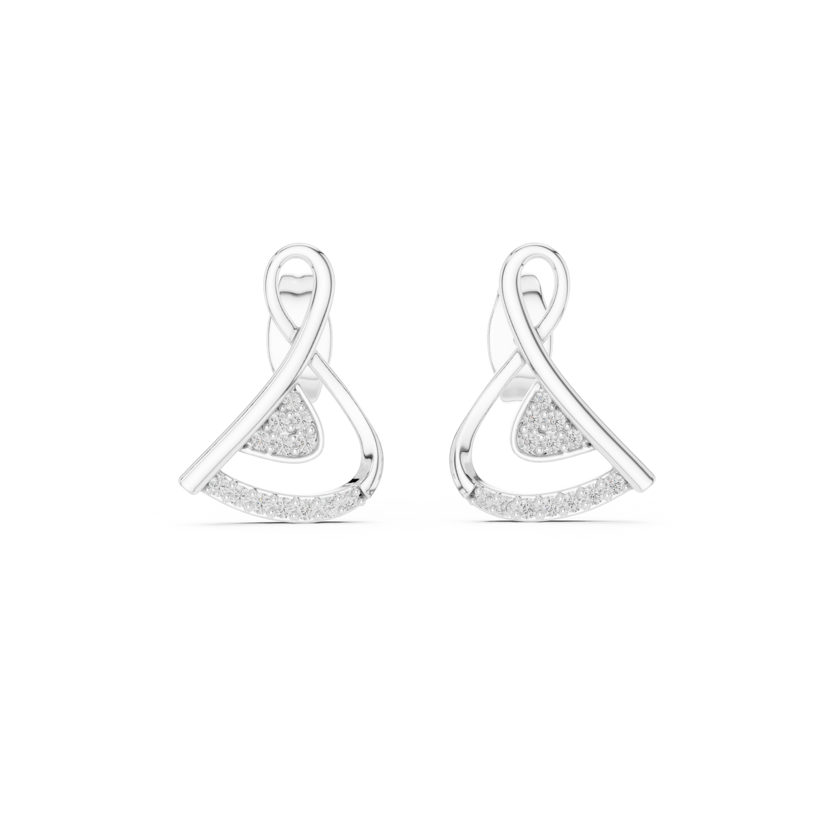 Nastrelle Looped Ribbon Pavé Lab Grown Diamond Earrings