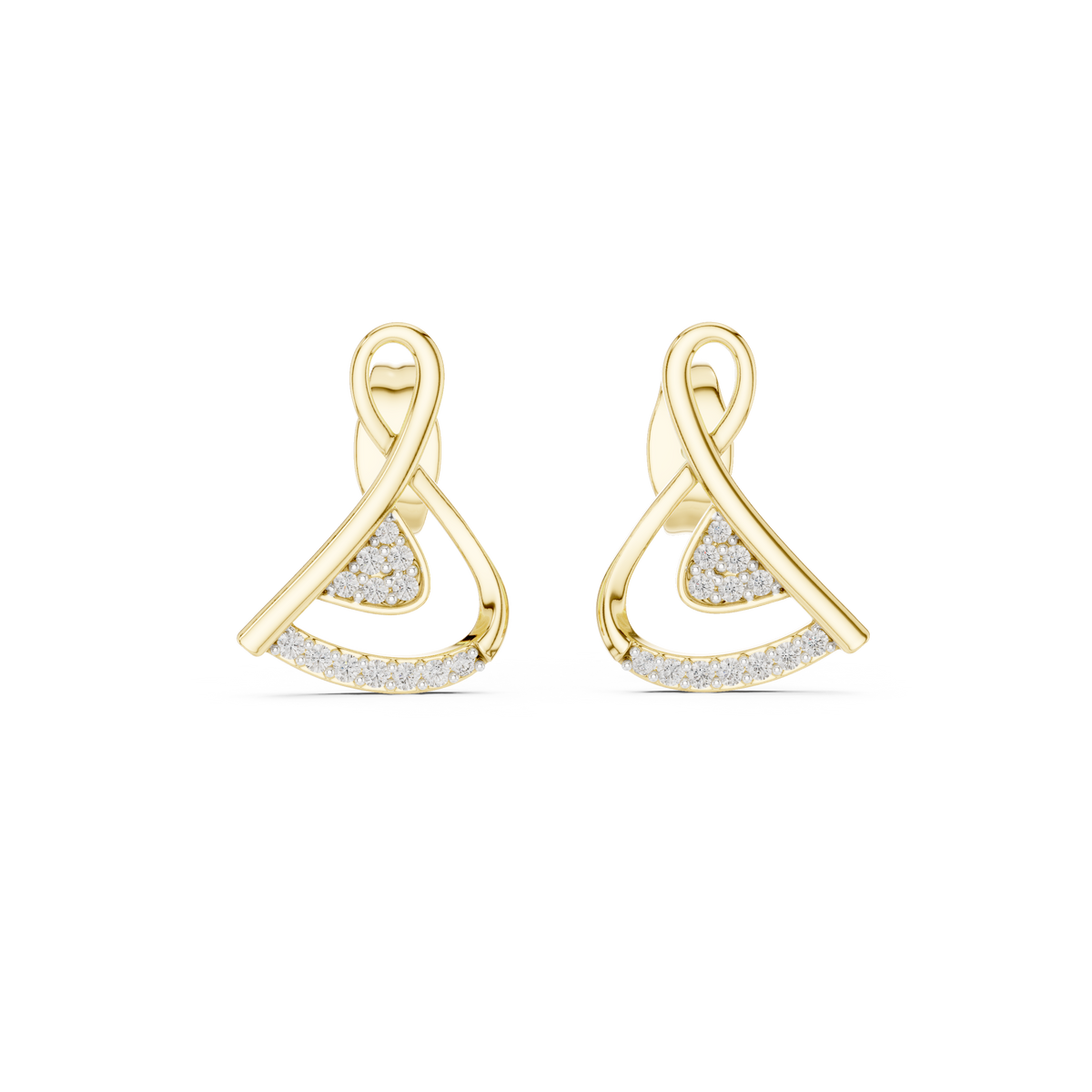 Nastrelle Looped Ribbon Pavé Lab Grown Diamond Earrings