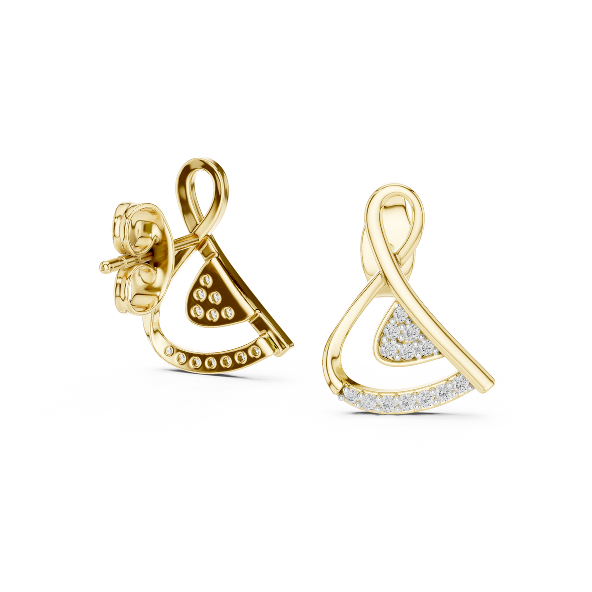 Nastrelle Looped Ribbon Pavé Lab Grown Diamond Earrings