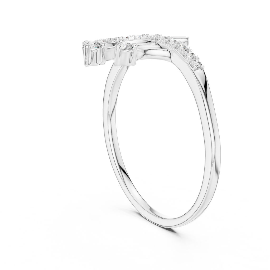 Cometra Shooting Star Pavé Lab Grown Diamond Bypass Ring