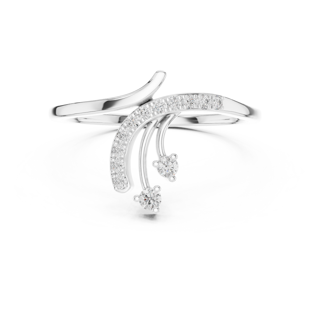 Cometra Shooting Star Pavé Lab Grown Diamond Bypass Ring