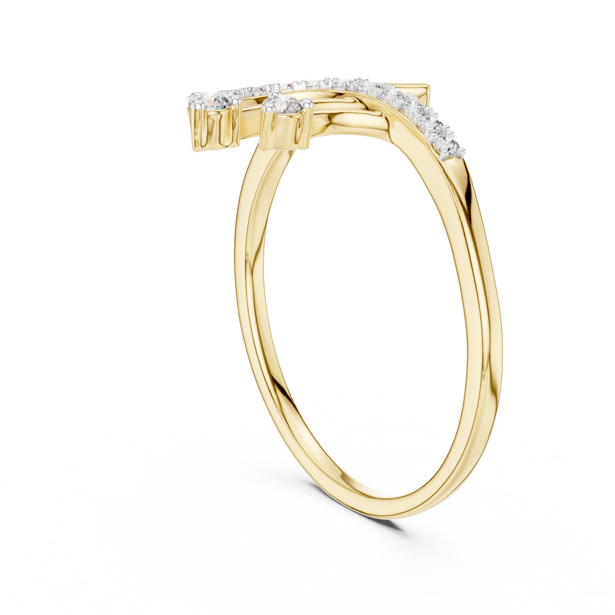 Cometra Shooting Star Pavé Lab Grown Diamond Bypass Ring