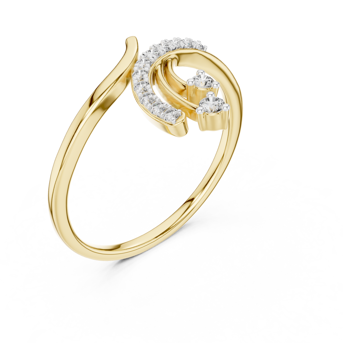 Cometra Shooting Star Pavé Lab Grown Diamond Bypass Ring