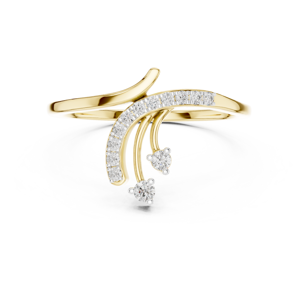 Cometra Shooting Star Pavé Lab Grown Diamond Bypass Ring