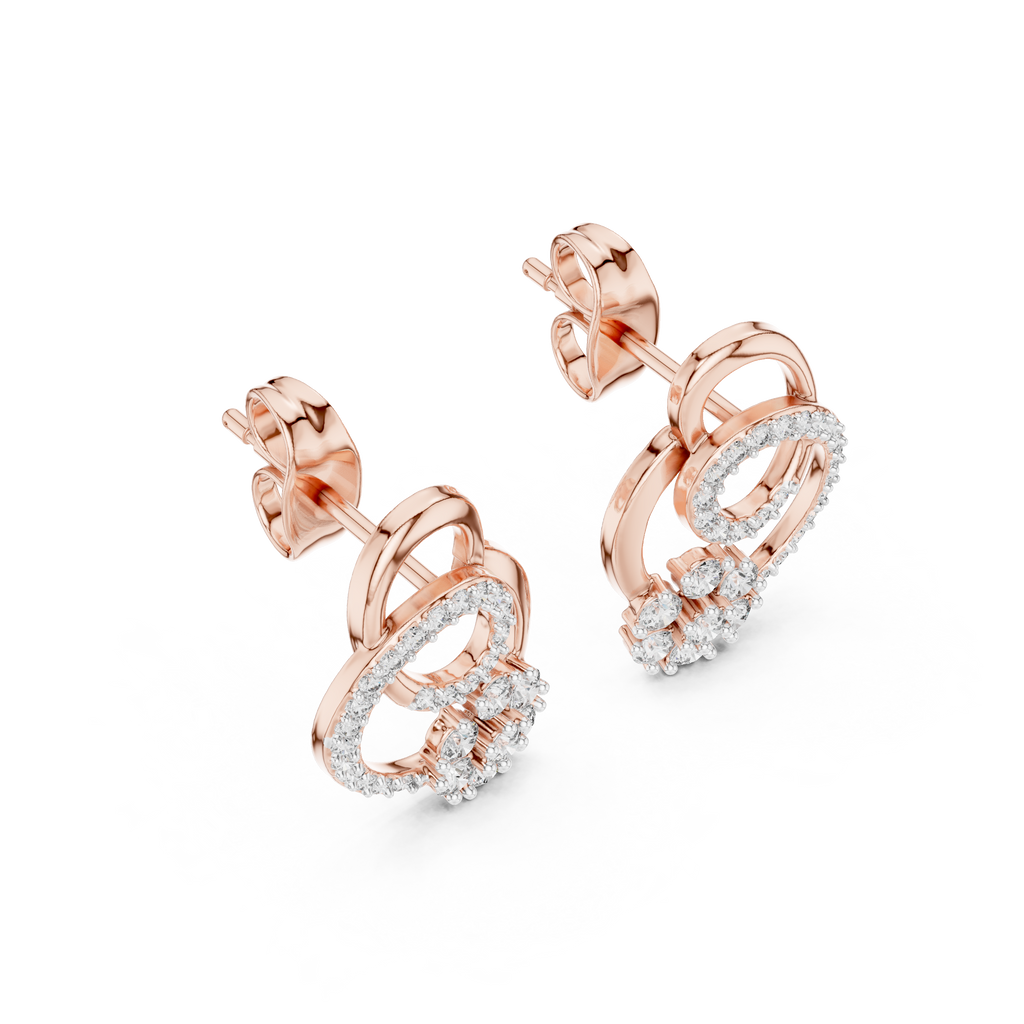 Anelora Interlinked Circle Pavé & Flower Cluster Lab Grown Diamond Earrings