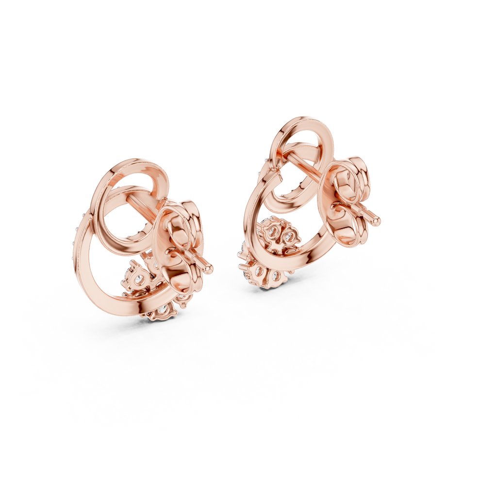 Anelora Interlinked Circle Pavé & Flower Cluster Lab Grown Diamond Earrings