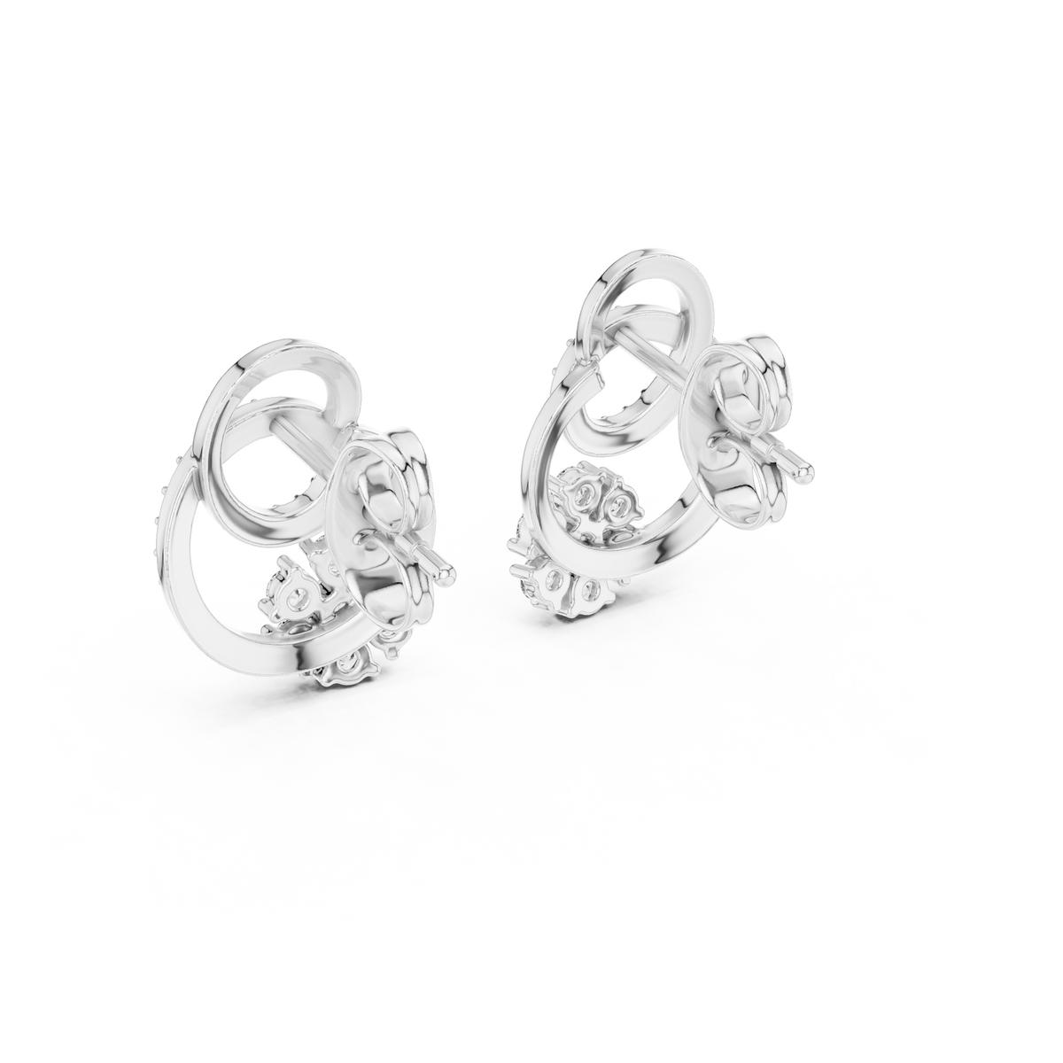 Anelora Interlinked Circle Pavé & Flower Cluster Lab Grown Diamond Earrings