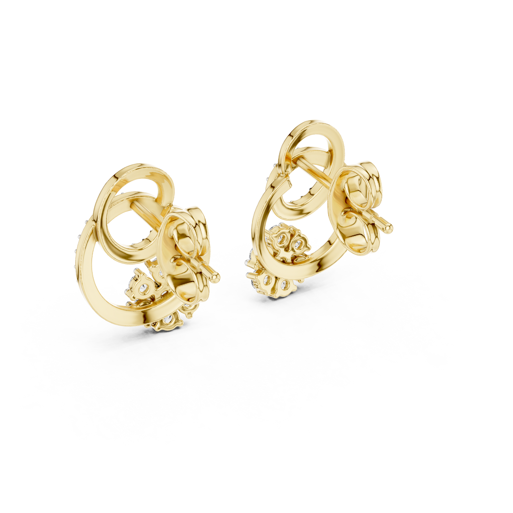 Anelora Interlinked Circle Pavé & Flower Cluster Lab Grown Diamond Earrings